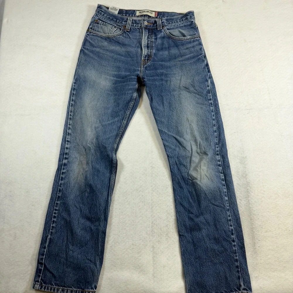 Levis 505 Regular Fit Straight Leg Mens Jeans Medium Wash Blue Denim 33x32